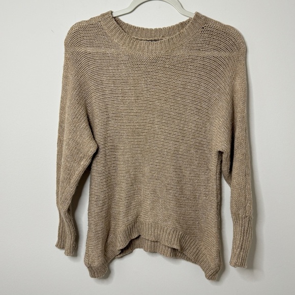 THML Sweaters - THML Knit Sweater Size Small Women’s Rabbit Brown Fall Winter Neutral Pullover